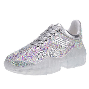 Silver Crystal Sneakers