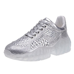Silver Crystal Sneakers